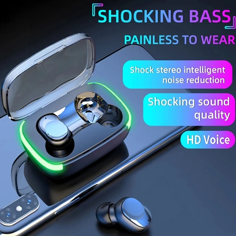 

Y60 TWS Fone wireless Bluetooth headset Hearing aid, LED display stereo touch headset noise cancelling sports wireless headset