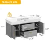 Wall Mounted 48 Inch Grey Bathroom Vanity with Sintered Stone Countertop and Ceramic Basin Storage Moisture-proof Easy Assembly 2