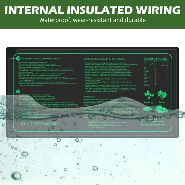 Palánta Hő Szőnyeg Vízálló Növényi Fűtőpad 6 Hőmérséklet -Beállítással És Időzítés Funkció Tartós Növény Fűtött Szaporító - Image 6