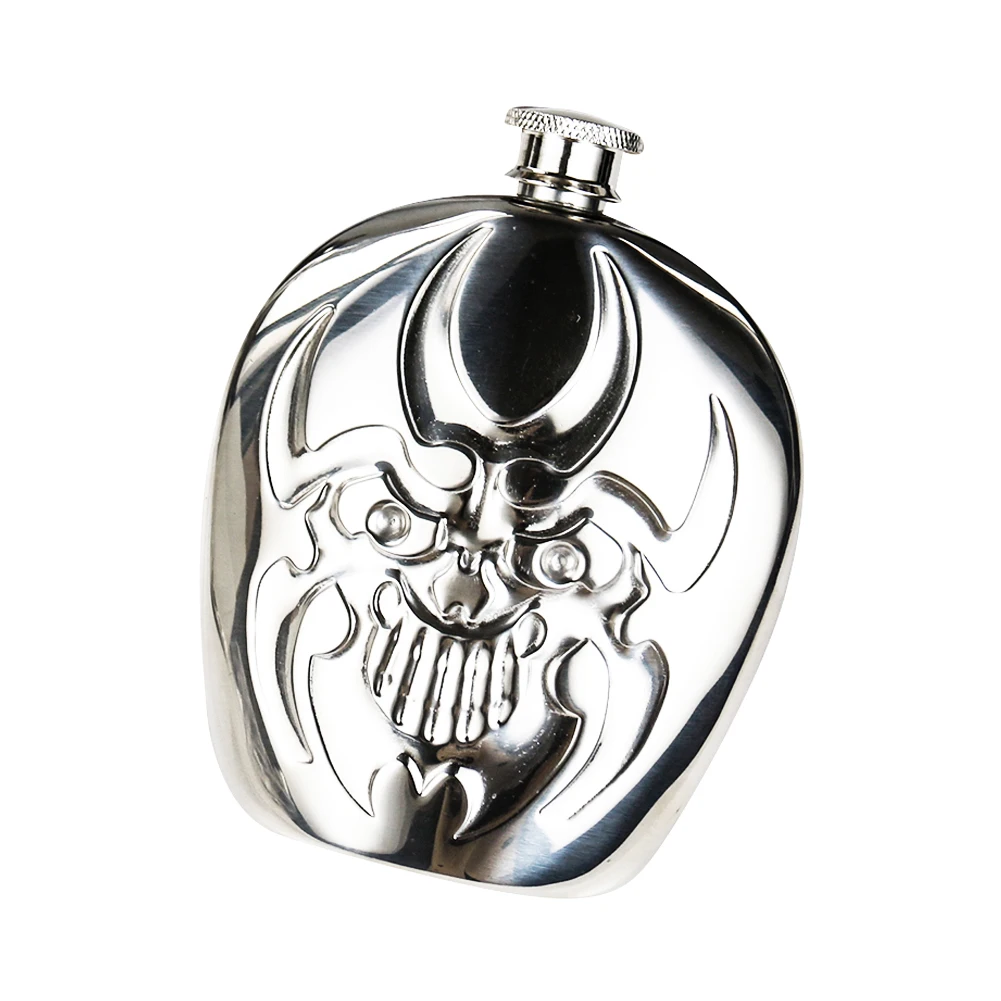 

Portable Titanium Flagon Wine Hip Flasks Whiskey Flask Grimace Flat Bottle Drinker Alcohol Jug Drinkware Stainless Steel Kettle