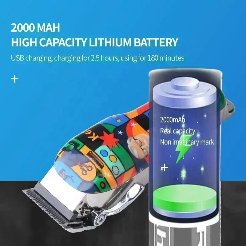 Kemei المهنية مقص الشعر الكهربائية قابلة للشحن الك...