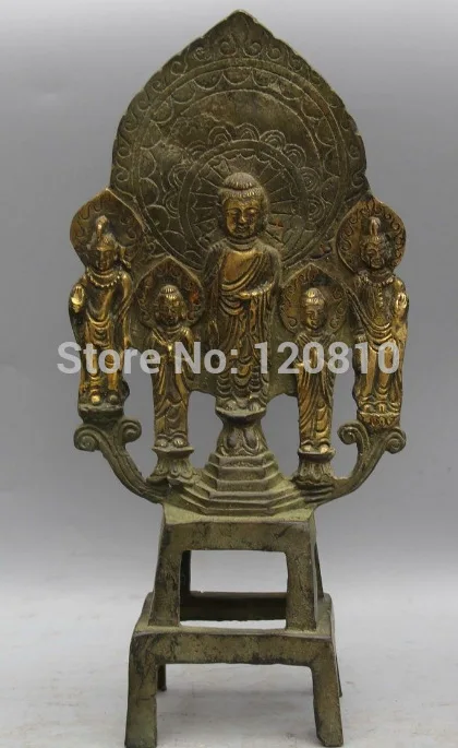 

8 Tibet Tibetan Buddhism Bronze Stand Shakyamuni Amitabha Buddha Statue
