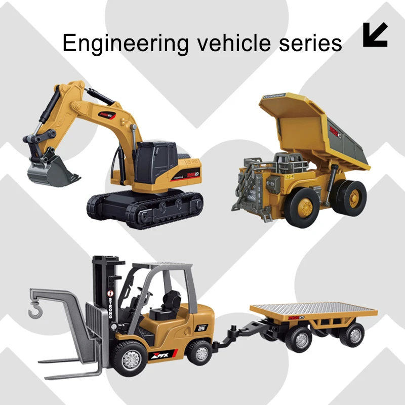 New Full-Scale Mini Excavator Tipper Truck 1:64 Remote Control Engineering Vehicle Mini Forklift Toy RC Trucks Birthday Gift