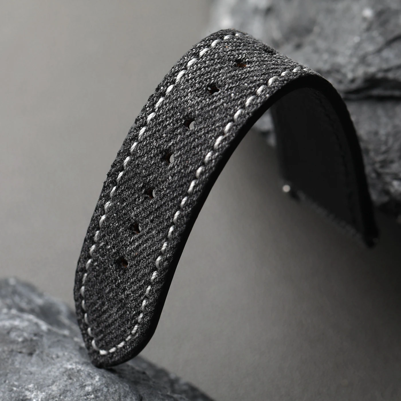 Premium Handmade Okayama Denim Leather Strap - Ultra-Thin Quick Release in Black, Brown, Blue