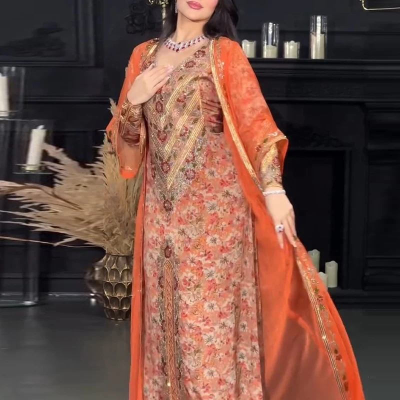 فستان نسائي ربيعي برقبة على شكل حرف V وسترة صوفية...