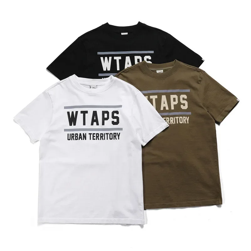 

Japanese Fashion Brand WTAPS 2023 Summer New Mens T-Shirt Street Letter Print Mens Casual Loose Short Sleeve Mens Women T-shirt