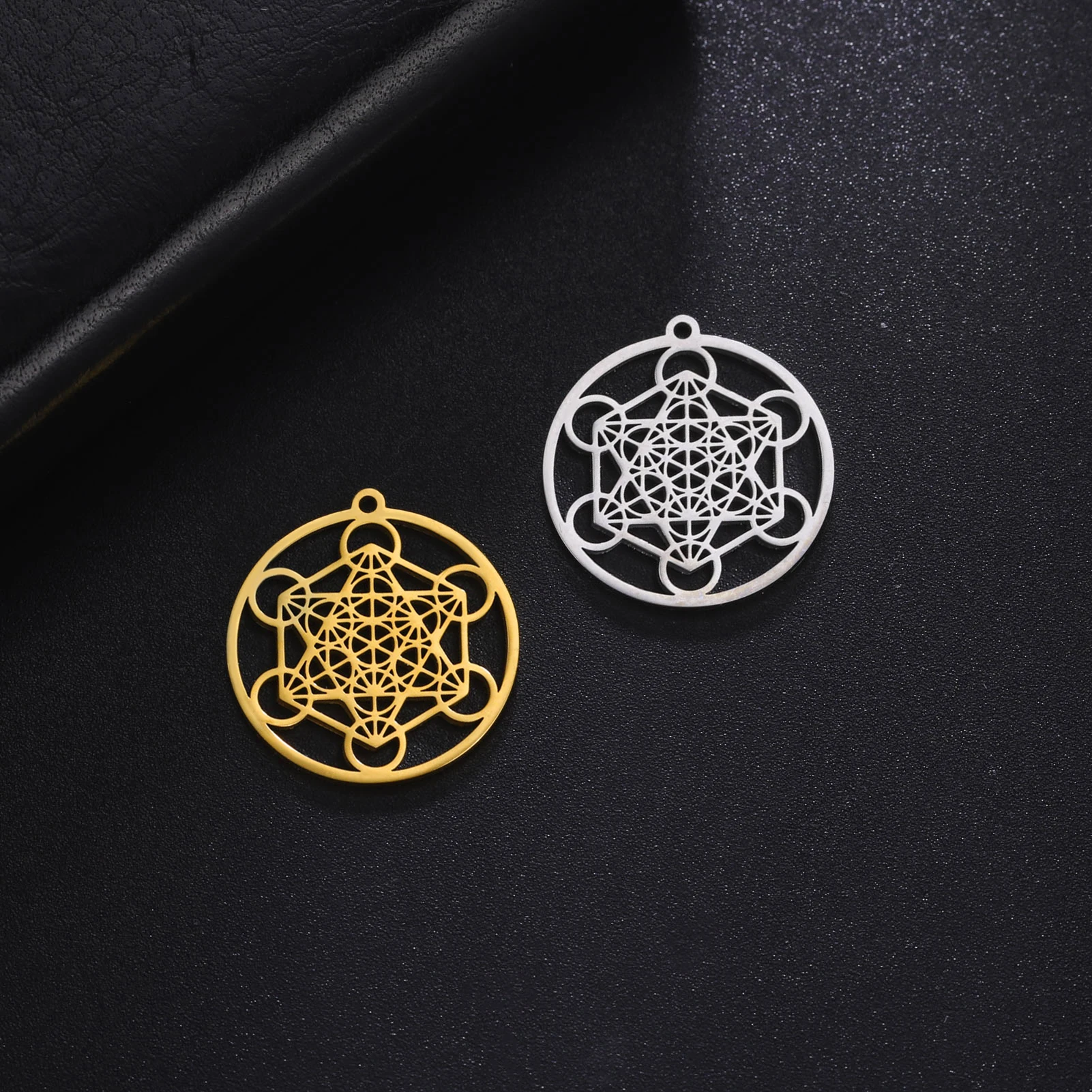 Sacred Geometry Archangel Metatron Cube Stainless Steel Charm Pendants
