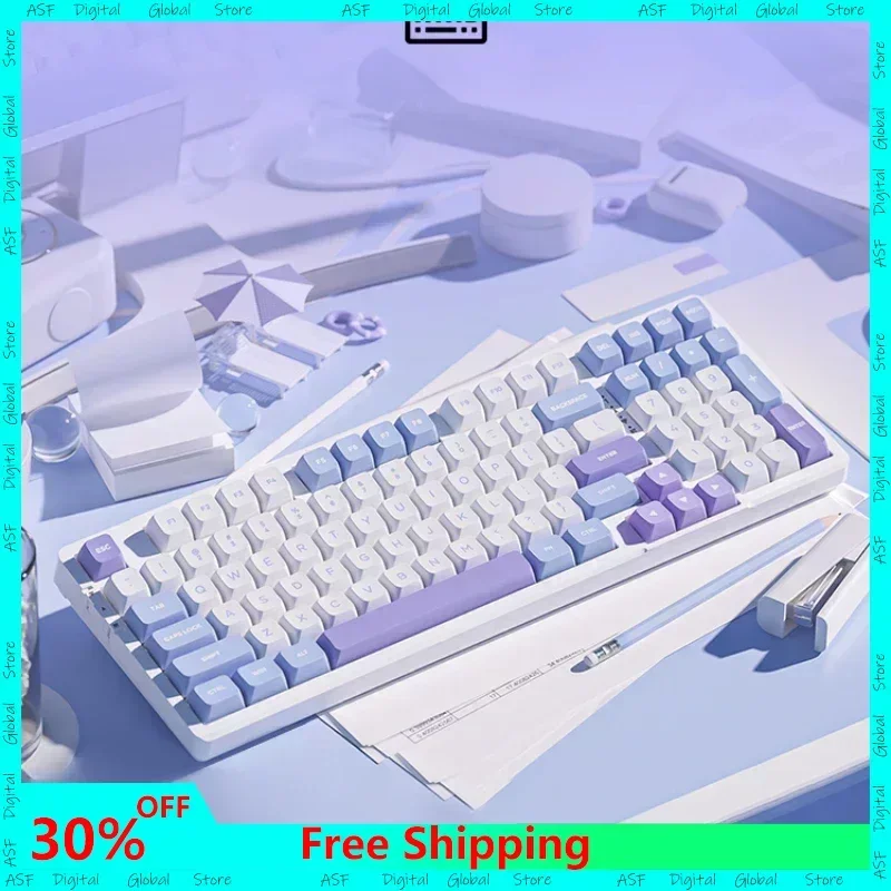 

VGN V98pro Keyboard Wireless Bluetooth Luminous Three-mode Hot Plug GASKET Structure Customized E-sport Game Mechanical Keyboard