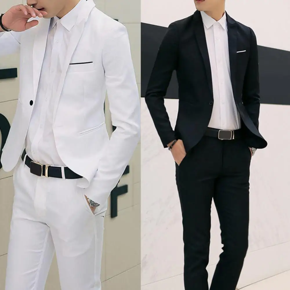One Button Suit Soft Well-knit Handsome Slim Fit Business Leisure Tailored Suit Tailored Wide Application