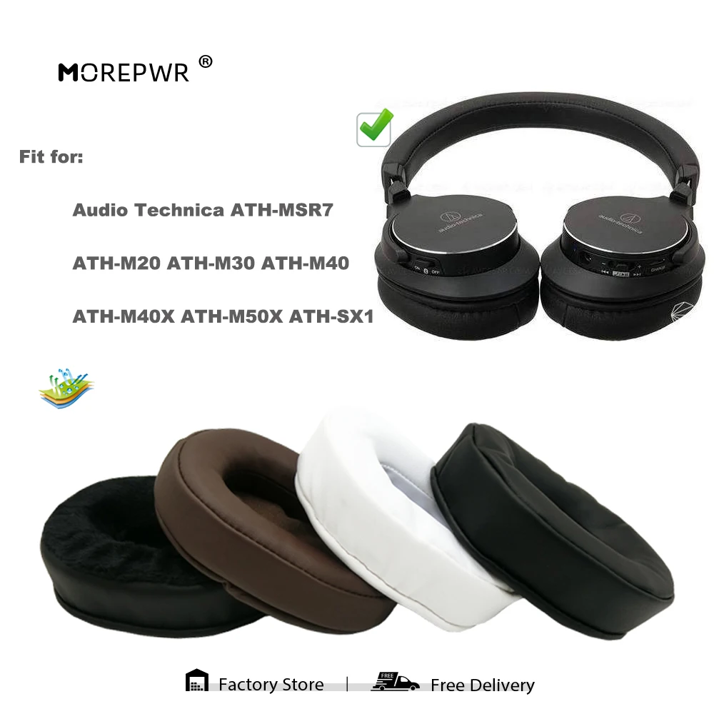 

Replacement Ear Pads for Audio Technica ATH MSR7 SE M 20 30 40 40X 50X SX1 Headset Parts Leather Cushion Velvet Earmuff Earphone