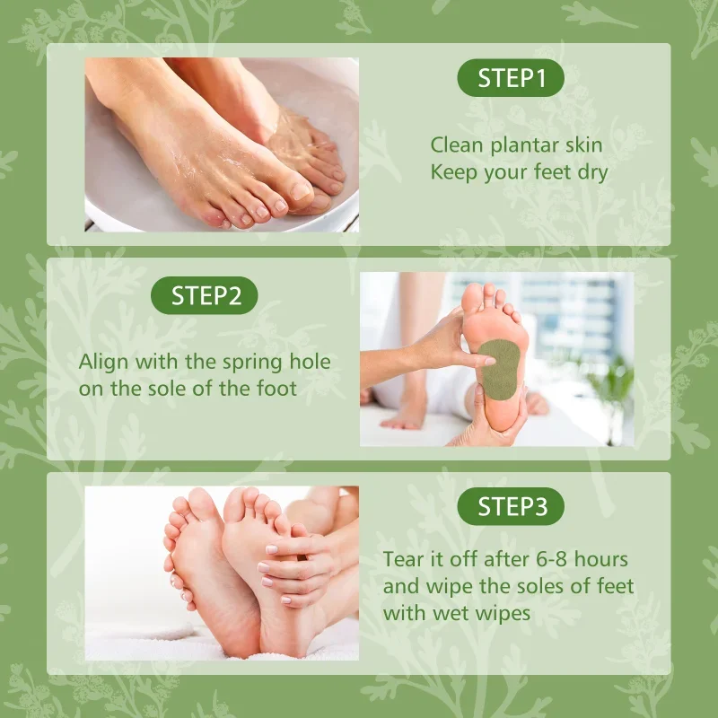 Foot Patch Wormwood Heel Fatigue Pain Relieving Plaster Relieve Stress Detoxification Help Sleeping Body Detox Pad 10/20pcs