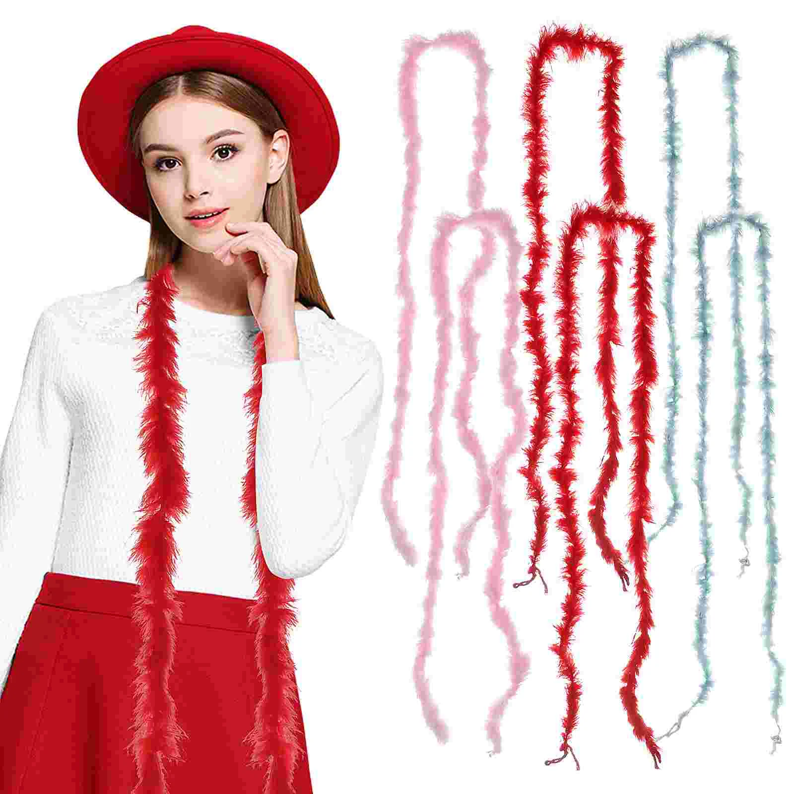 

Pink Boa Clothing Red For Sewing DIY Accessories Dress Up Boas Colorful Women Scarves Dressy