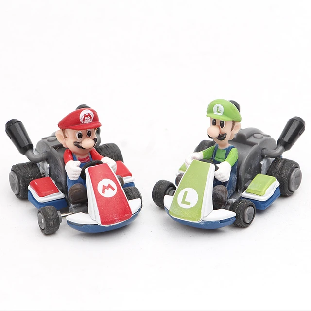 Super Mario Bros Cartoon Model Go-kart Pull-back Car Luigi Yoshi