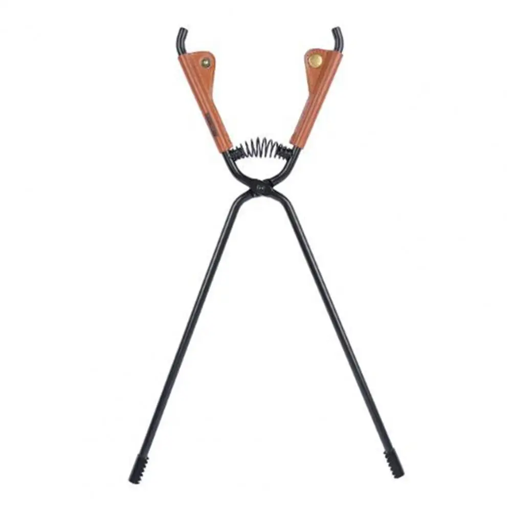 

Wood Grabber Tong Carbon Steel Outdoor Fireplace Tong with Faux Leather Handle Cover Heat Resistant Campfire Log for Camping