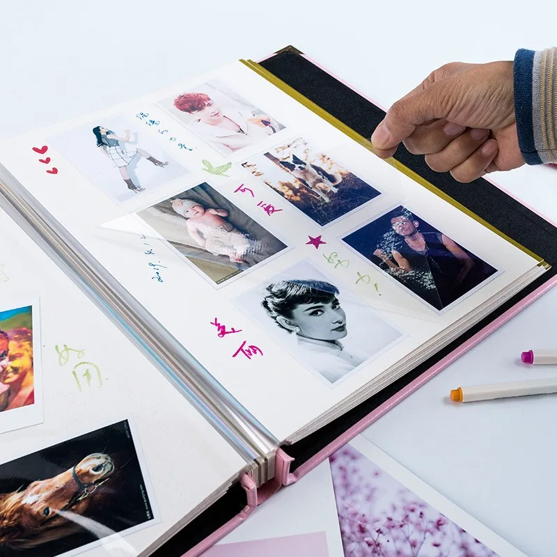 A4 Large Capacity DIY Film Self-adhesive 3/4/5/6/7 Inch Photo Album Wedding Gifts Travel Family Baby Fhotoes Album Memory Book