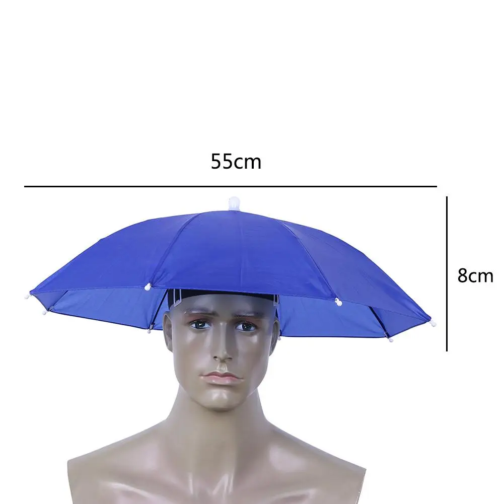 Army Green Foldable Outdoor Umbrella Hat - Waterproof Sun Shade Headwear for Camping, Fishing, and Beach Activities