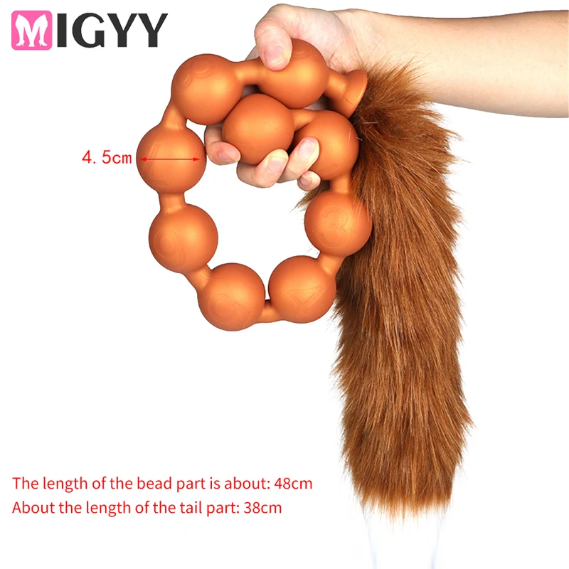 Billes anales avec queue plug anal en silicone érotique_voghion.com