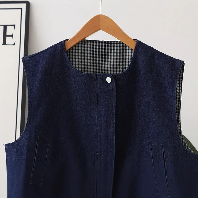 XXXXL Fashion Plus Size Women's Short Denim Vest New Autumn Stylish And Casual Waistcoat 1394