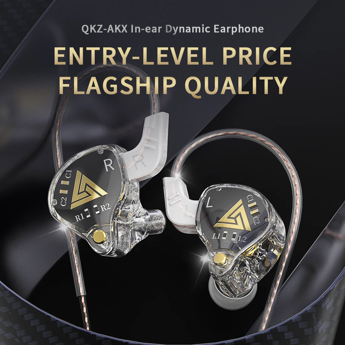 Original QKZ AKX Wired Earphone Dynamic HiFi Stereo Headphones with Mic Sport Running Music Earbuds 3.5mm jack 2