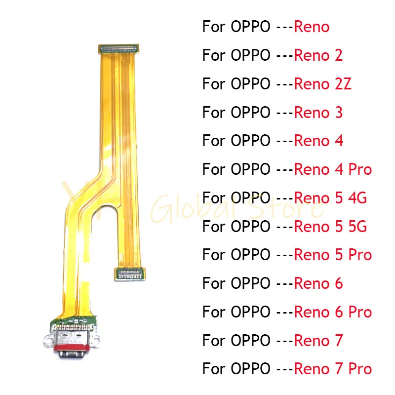 

For OPPO Reno 2 2Z Z 3 4 5 6 7 Pro 4G 5G USB Charging Dock Connector Port Board Flex Cable Repair Parts