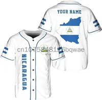 New 2024 Nicaragua Customize Your Name Baseball Jersey Shirt Baseball Shirt 3D Printed Men's Shirt Casual Shirts hip hop Tops 1