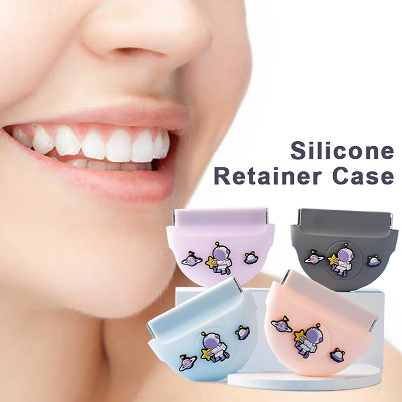 

Silicone Retainer Case Storage & Clean 2 In1 Denture Storage Invisible Braces Box Mouthguard Container False Teeth Holder