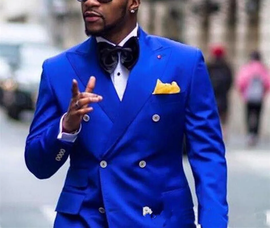 

2023 Man Suit New Classic Style Groom Tuxedos Groomsmen Royal Blue Wedding Men's Blazer Suits Only (1Jacket)