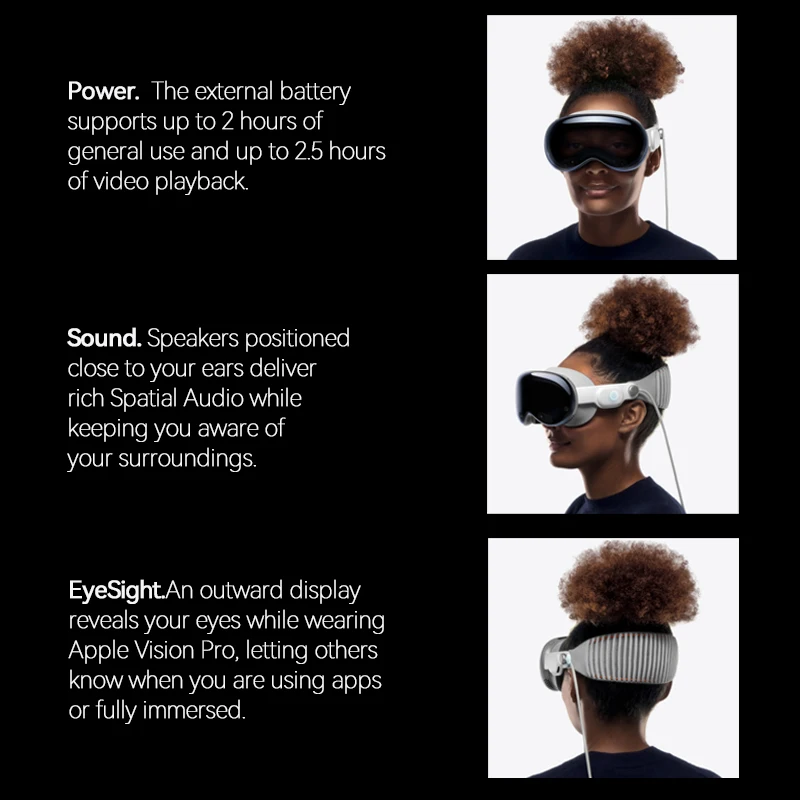 Apple Vision Pro VR Glasses VisionOS M2+R1 Custom Micro‑OLED