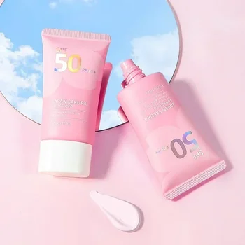 사쿠라 선스크린 SPF50 로션, 페이셜 선블록 차단 크림, 페이셜 화이트닝 크림, 피부 보습제 보호 크림, 50ml