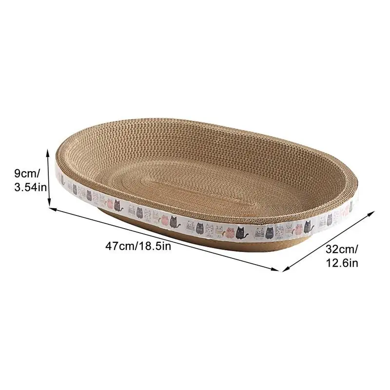 Cat Scratching Board Oval-shaped Durable High-Density Cat Scratcher Cardboard Posts Grinding Claw Toys Cat Nest Cat Accessories