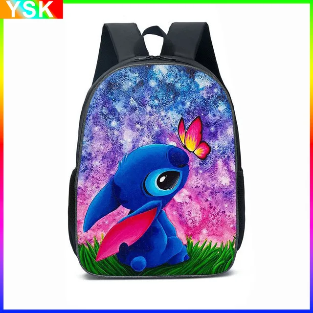 MINISO Disney Stitch primary and secondary school students' burden-reducing wear-resistant animation School Bag Mochila