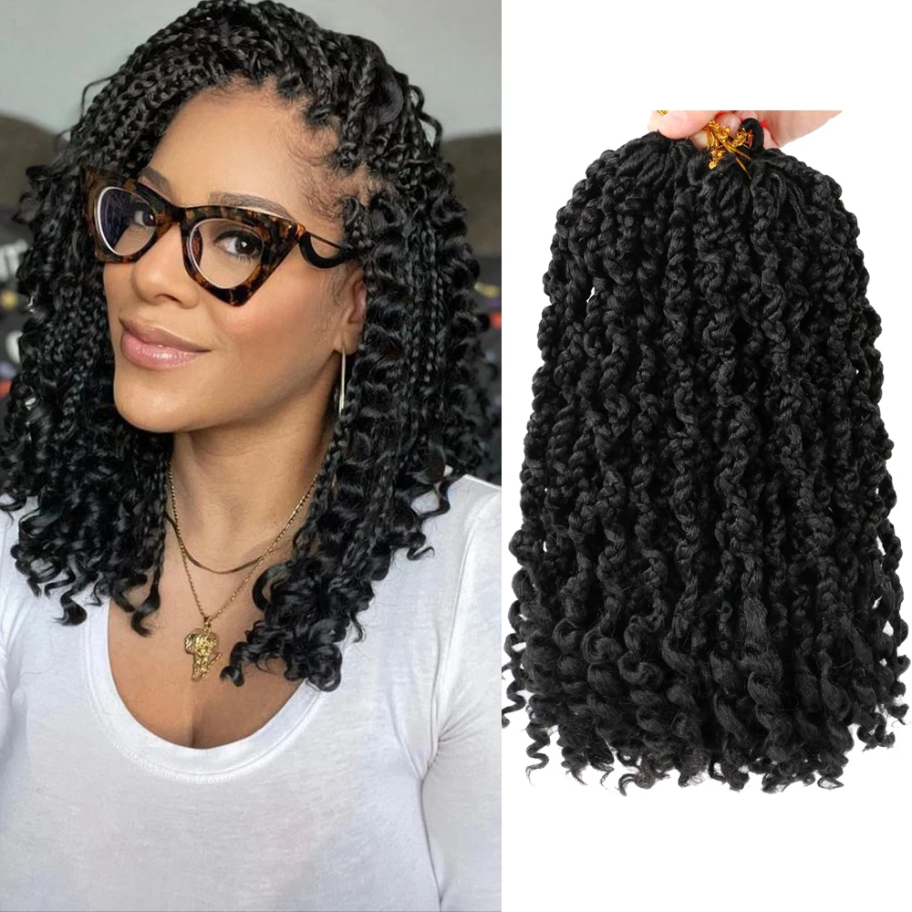 

Hair Nest Goddess Box Braids With Curly Ends 14 Inch Bob Bohemian Locs Boho Box Braids Crochet Braiding Hair Extension For Girls