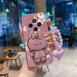 Elegant Floral Plated Lanyard Bracket Phone Case - Redmi 10 Prime+ 5G (PURPLE)