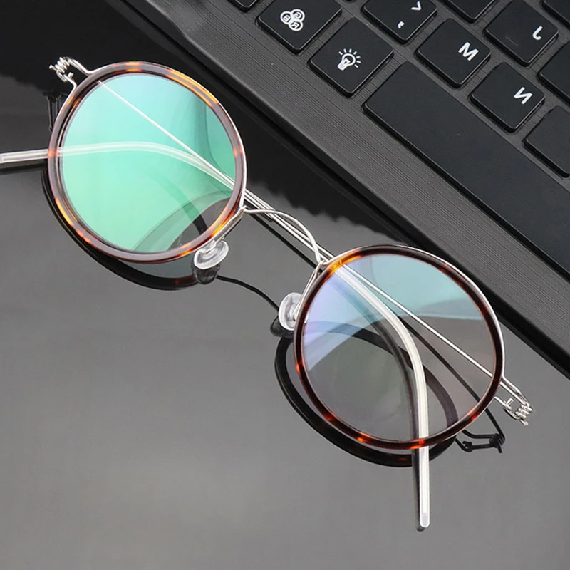 Denmark Brand Retro Round Titanium Glasses Frame Men Women Vintage