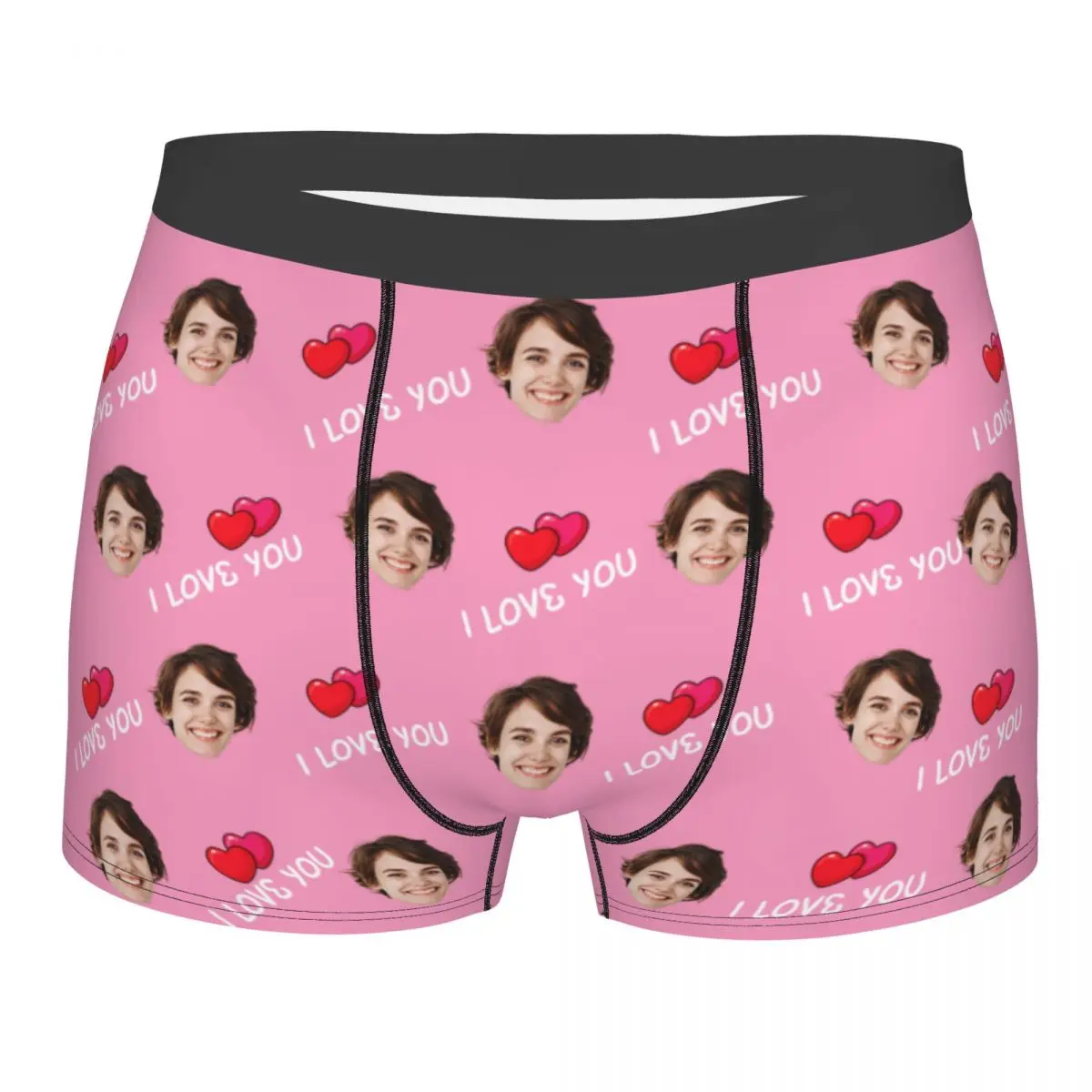 

Valentine's Day Gift Custom Face Men Long Underwear Personalized Boxer Shorts Panties Printed Polyester Underpants for Homme