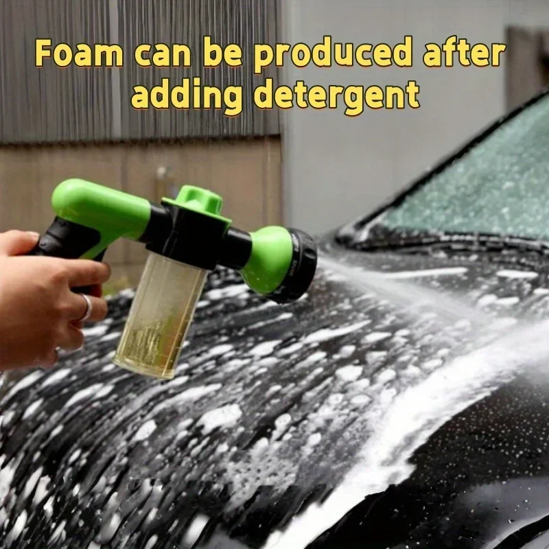 New High Pressure Foam Water Gun 8 In 1 Garden Watering Hose Nozzle Sprinkler Soap Dispenser Pet Shower Spray Gun Car Wash Tool 2