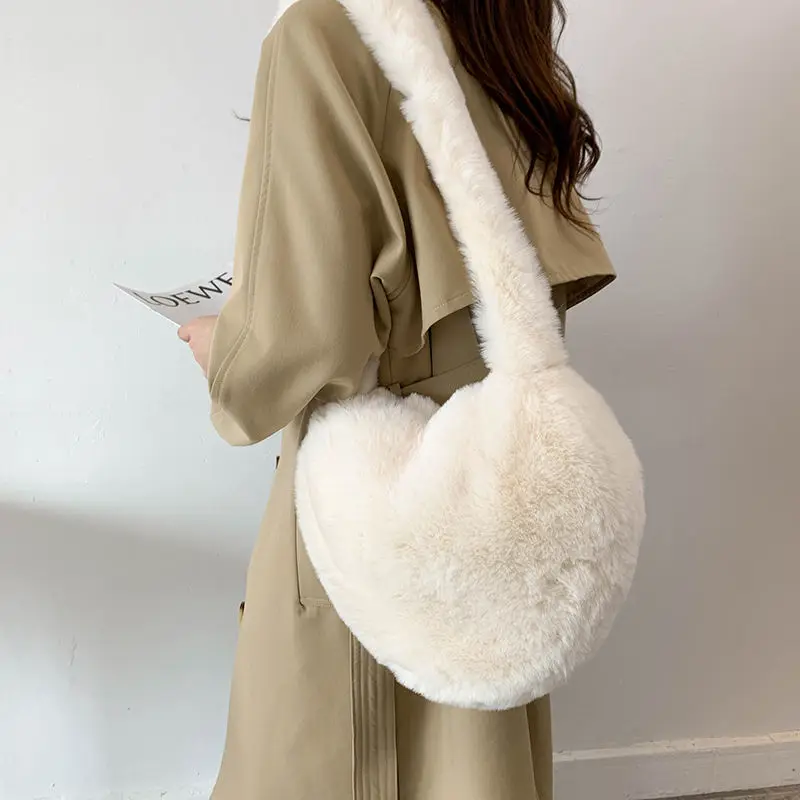 

Autumn and winter new women plush shoulder bag female fur bag