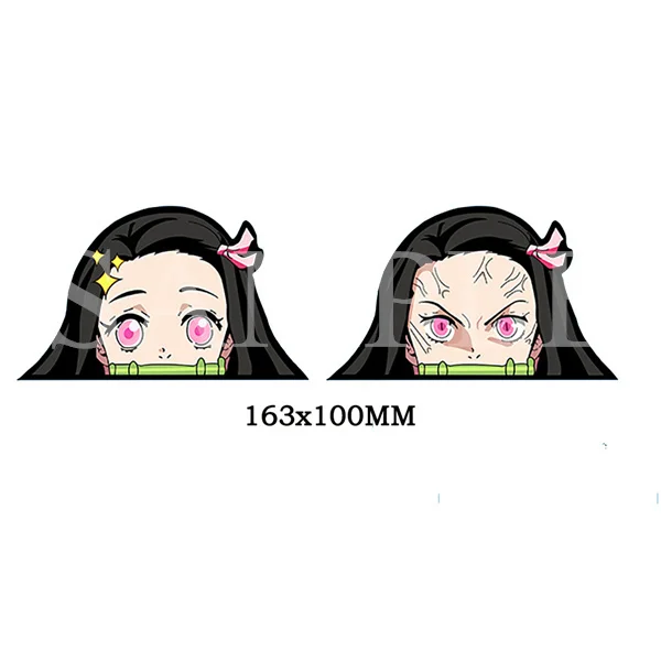 Demon Slayer Kamado Nezuko Motion Car Sticker Lenticular Sticker Waterproof Decals for Suitcase,Laptop, Refrigerator, Etc Gift