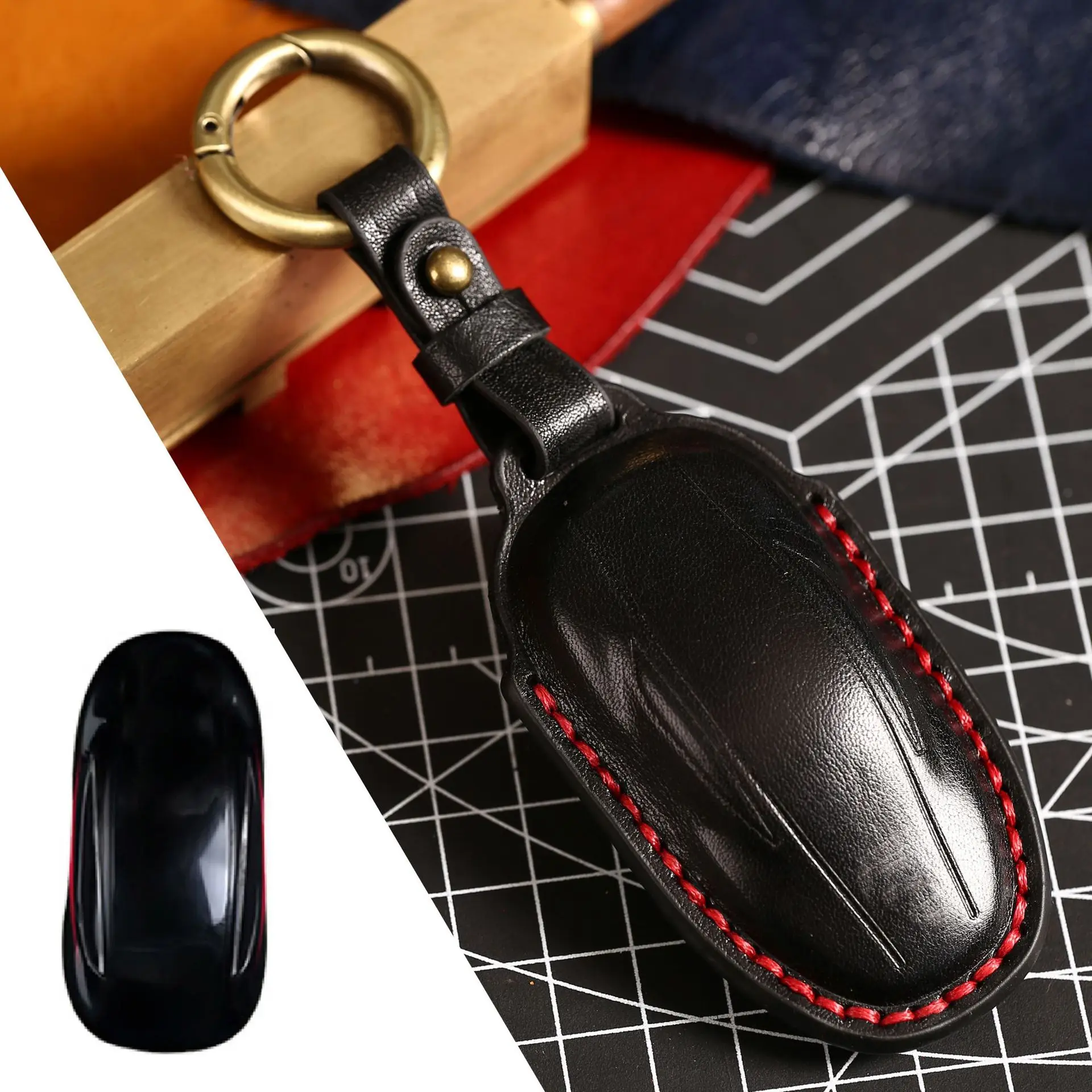 Tesla model s leather key fob cover deals