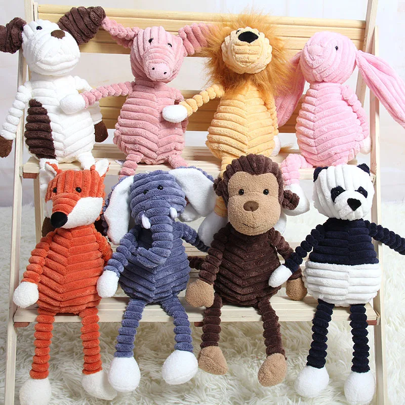 

18cm Plush Animal Elephant Lion Toy Kawaii Fox Rabbit Stuffed Soft Keychain Pendant Doll Gift Fadou Dog Teeth Grinding Decort