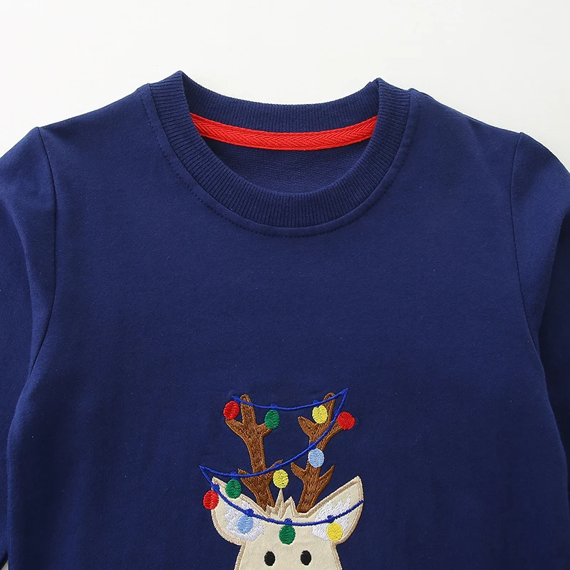 Boys Long Sleeve New Hoodie Tops Kids Clothes Baby Boys Girls Autumn Children's Clothing Cartoon Christmas Deer Sweatshirts