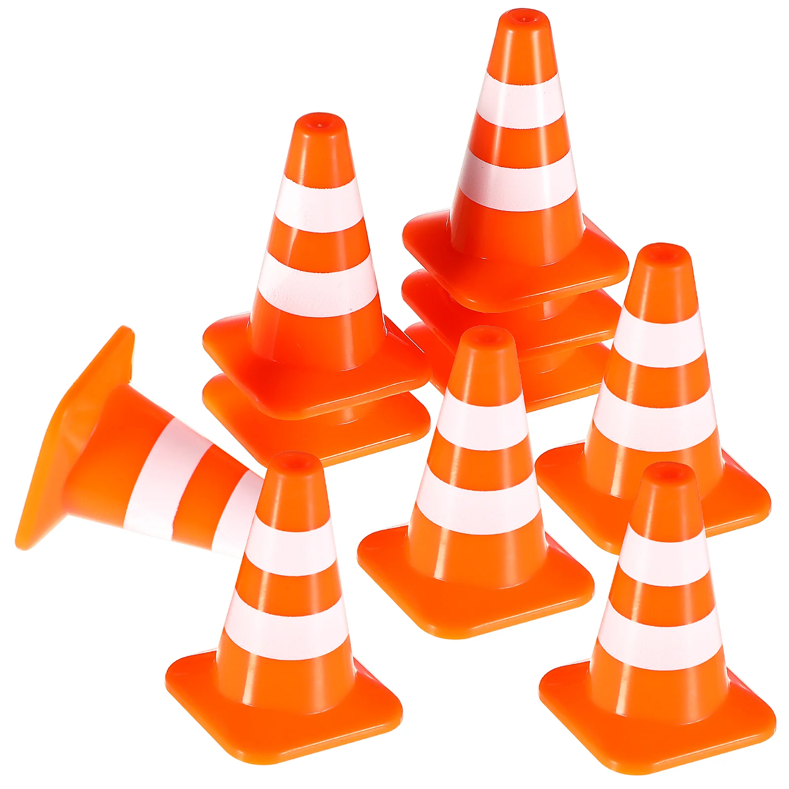 Mini Traffic Road Cones Toys Simulation Training Roadblock Signs Engineering Construction Ornaments Kids Educational Toys