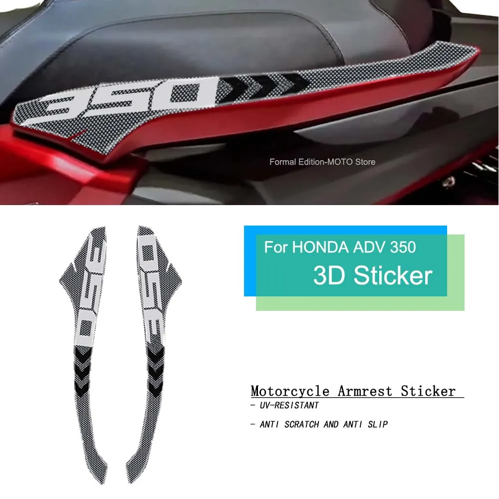 3D Rear Armrest Sticker Non-slip Decorate Sticker Motorcycle Body Sticker for HONDA ADV 350 adv 350 2022 2023