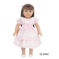 Pink Princess Doll Dress with Lace Skirt and Hairband (CL - 0492)