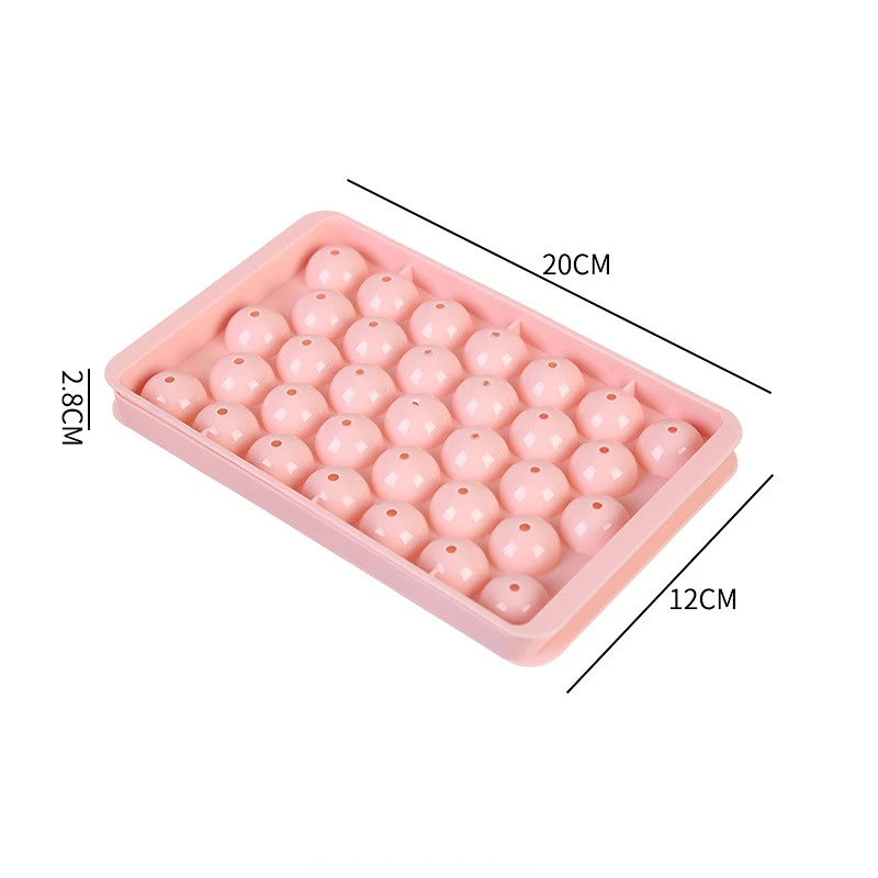 Diamond-Style Round Ice Cube Tray with Lid - Spherical Ice Ball Maker