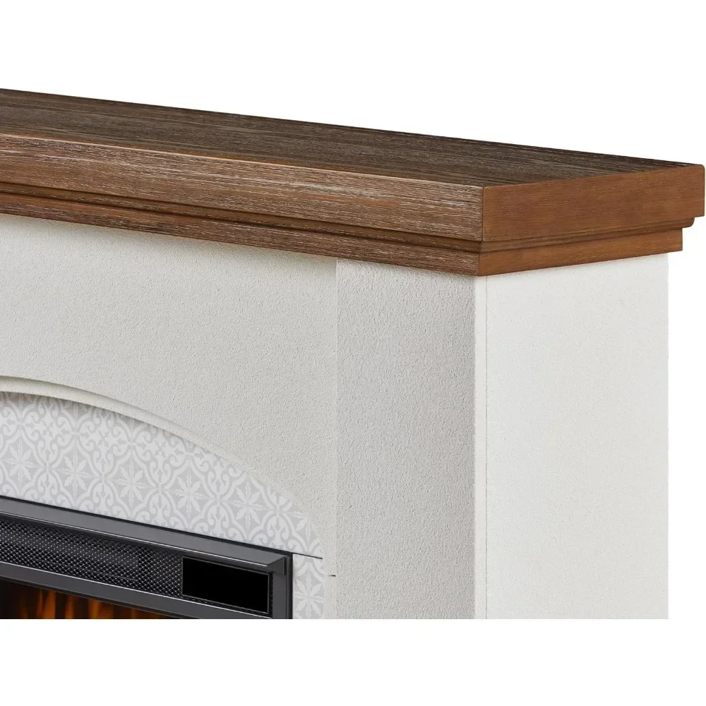 49 In Electric Fireplace with Mantel, Replaceable Fireplace Insert Heater, Realistic Log and Flame Effect, Remote Control, Timer 4
