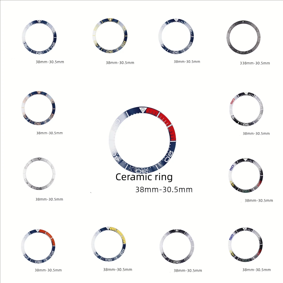 

haima 300 sea-master Ceramic ring outer rings seiko mod kit watch parts customize diy 38mm 30.5mm