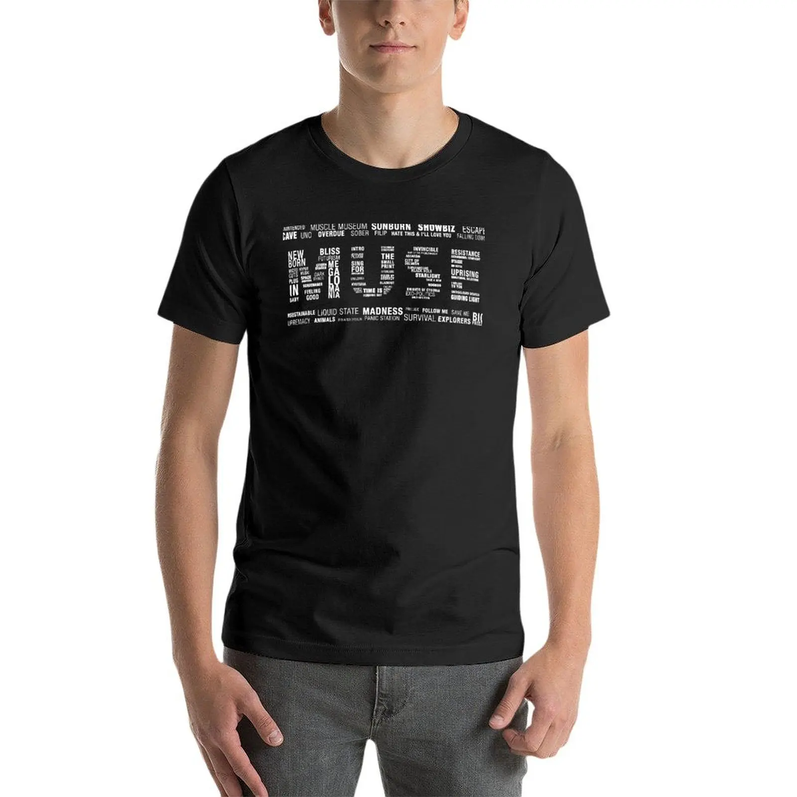 

Футболка Muse в стиле оверсайз с рок-группой, забавная Мужская одежда, топ из 100% хлопка, яркий Размер