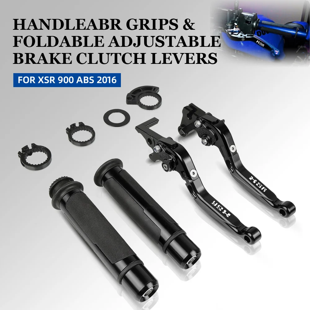

Motorcycle Accessories CNC Adjustable Brake Clutch Levers And Handle Grips For YAMAHA XSR 900 ABS 2016 Extenable Foldable