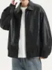 MENS CASUAL OUTDOOR PU LEATHER WATERPROOF  WINDPROOF  JACKET FOR SPRING AUTUMN 5
